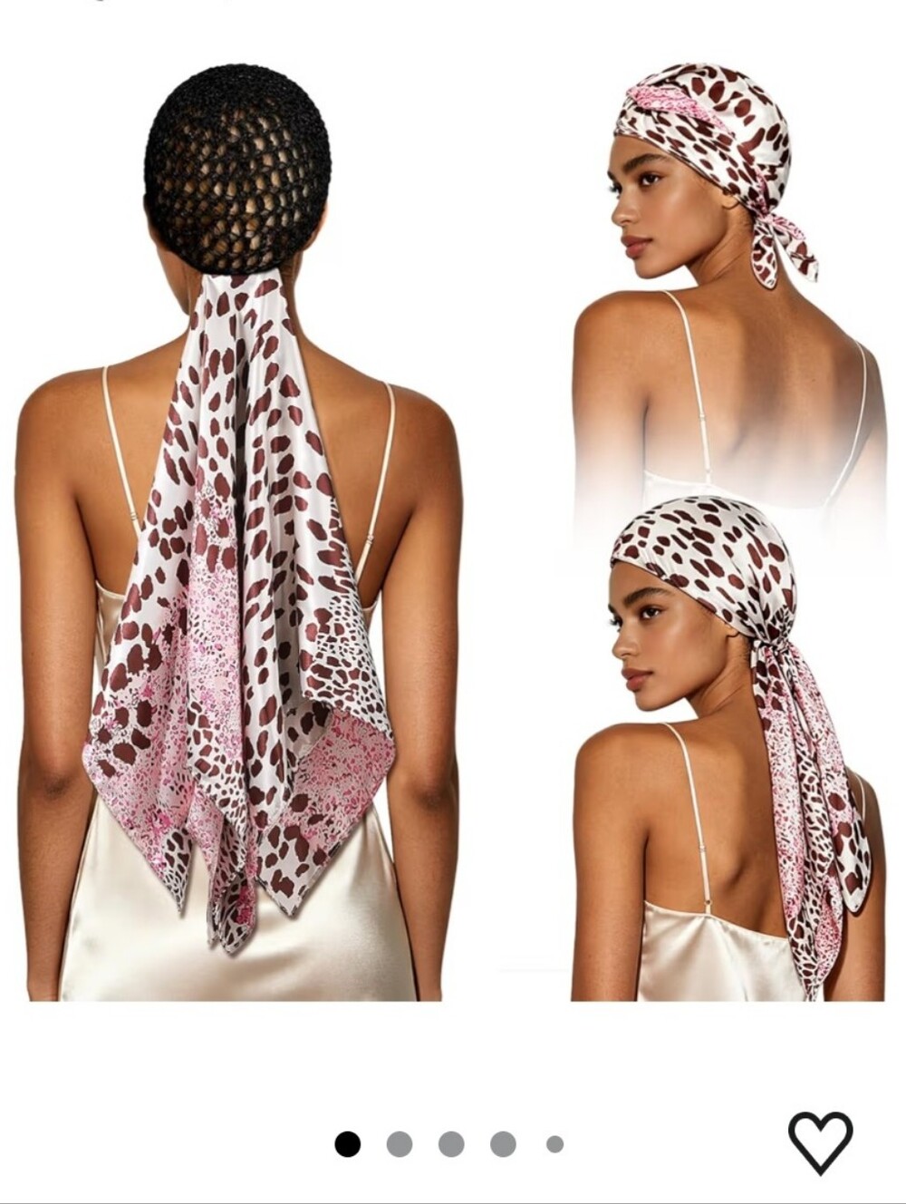 Pink Leopard 2 in 1 Silk Press Wrap for Hair